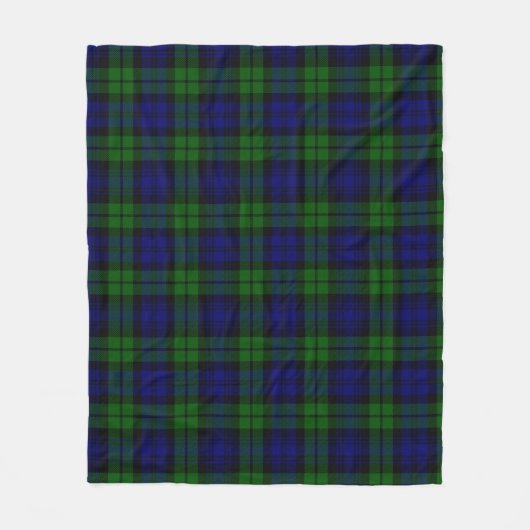 Groen en marine Tartan Fleece Deken (Voorkant)
