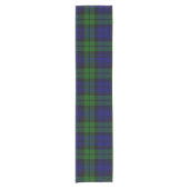 Groen en marine Tartan Korte Tafelloper (Voorkant)