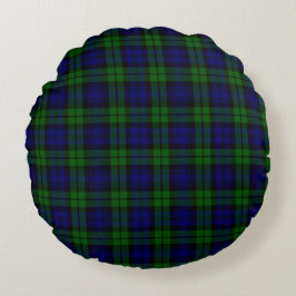 Groen en marine Tartan Rond Kussen