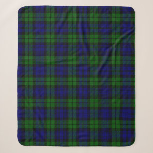 Groen en marine Tartan Sherpa Deken