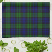 Groen en marine Tartan Theedoek (Gevouwen)