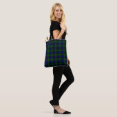 Groen en marine Tartan Tote Bag (Op model)