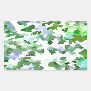 Groen en mauve camouflagepatroon rechthoekige sticker