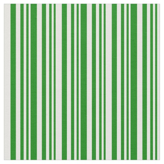 Groen en Mint Cream Lined Patroon Stof (Close Up)