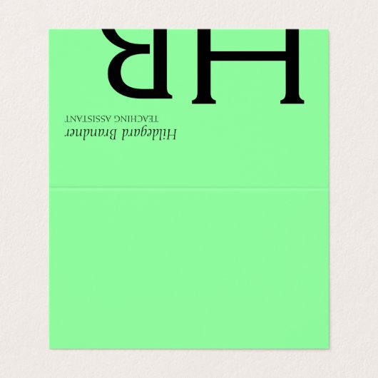 Groen en modern wit, vers visitekaartje (Buitenkant ongevouwen)