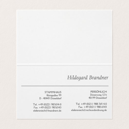 Groen en modern wit, vers visitekaartje (Binnenkant ongevouwen)