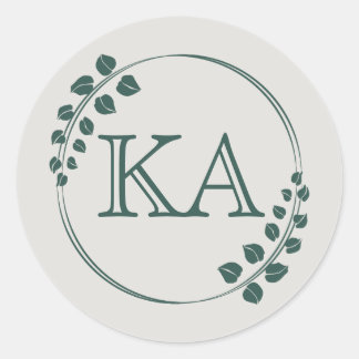 Groen en Monogram Sticker