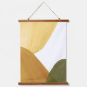 Groen en mosterd abstract hangend wandkleed (Voorkant 2)