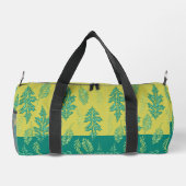 Groen en mosterdblad patroon plunjezak (Achterkant)