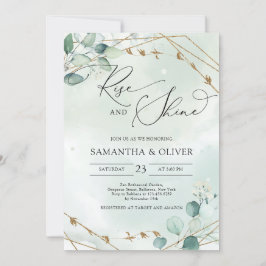 Groen en namaak gouden lijst Rise and Shine Kaart