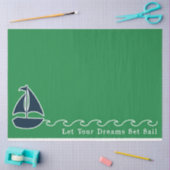 Groen en Navy Nautical Series Design 8 Tissuepapier (Craft)