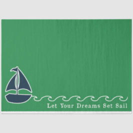 Groen en Navy Nautical Series Design 8 Tissuepapier
