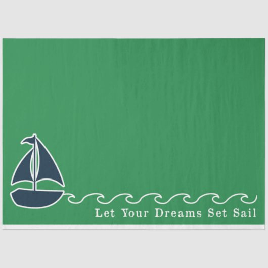 Groen en Navy Nautical Series Design 8 Tissuepapier (Voorkant)