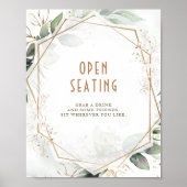 Groen en open zitvlak & goudgeometrisch poster (Voorkant)