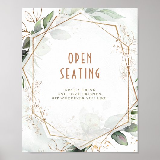 Groen en open zitvlak & goudgeometrisch poster (Voorkant)