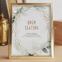Groen en open zitvlak & goudgeometrisch poster