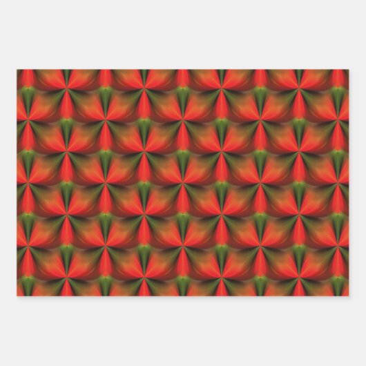 Groen en Oranje Abstract patroon Inpakpapier Vel (Voorkant 2)