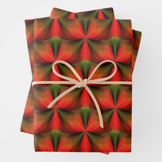 Groen en Oranje Abstract patroon Inpakpapier Vel (In situ)