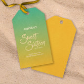 Groen en Oranje Beach Sweet 16-jarig Dank je Cadeaulabel