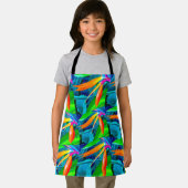 Groen en Oranje Bloempatroon Schort (Insitu)