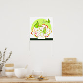 Groen en Oranje Bouquet en Butterflies Square Poster (Keuken)