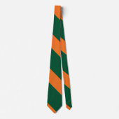 Groen en Oranje Broad University Stripe Stropdas (Voorkant)