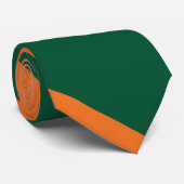 Groen en Oranje Broad University Stripe Stropdas (Opgerold)
