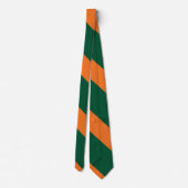 Groen en Oranje Broad University Stripe Stropdas (Achterkant)