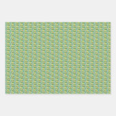  Groen en oranje Buttercup florale patroon  Inpakpapier Vel (Voorkant)