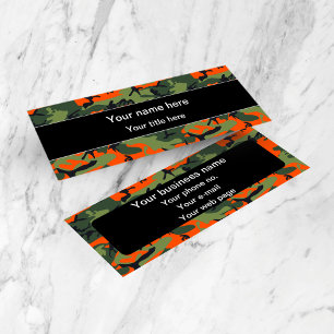 Groen en Oranje Camo, Camouflage, Militair, Leger Mini Visitekaartje