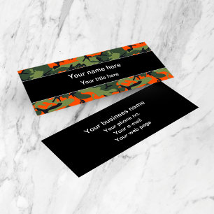 Groen en Oranje Camo, Camouflage, Militair, Leger Mini Visitekaartje