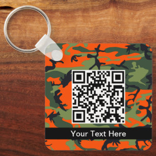 Groen en Oranje Camo, Camouflage, Militair, Leger Sleutelhanger