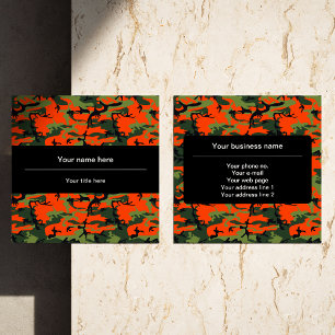 Groen en oranje camouflage, Camouflage, Militair,  Vierkante Visitekaartje