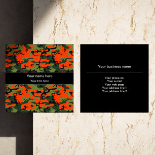 Groen en oranje camouflage, Camouflage, Militair,  Vierkante Visitekaartje