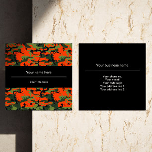 Groen en oranje camouflage, Camouflage, Militair,  Vierkante Visitekaartje