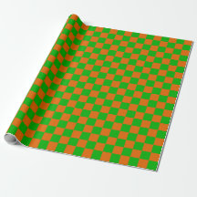 Groen en Oranje Checkerboard Patroon