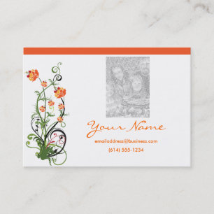 Groen en Oranje Floral/wijnontwerp 2 Visitekaartje