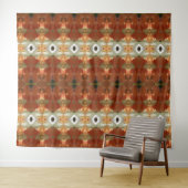 Groen en oranje kat 11 wandkleed (In Situ (horizontaal))