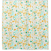 Groen en oranje terrazzo met handgemaakte douchego douchegordijn (Voorkant)