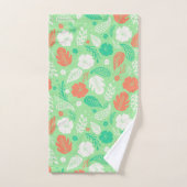 Groen en Oranje Tropisch Vloeiingspatroon Bad Handdoek (Handdoek)