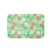 Groen en Oranje Tropisch Vloeiingspatroon Badmat (Voorkant)