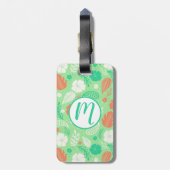 Groen en Oranje Tropisch Vloeiingspatroon Bagagelabel (Achterkant verticaal)