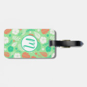 Groen en Oranje Tropisch Vloeiingspatroon Bagagelabel (Achterkant horizontaal)