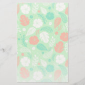 Groen en Oranje Tropisch Vloeiingspatroon Briefpapier (Voorkant)