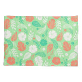 Groen en Oranje Tropisch Vloeiingspatroon Kussensloop (Achterkant)