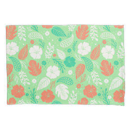 Groen en Oranje Tropisch Vloeiingspatroon Kussensloop