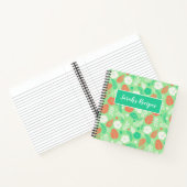 Groen en Oranje Tropisch Vloeiingspatroon Notitieboek (Binnen)