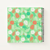 Groen en Oranje Tropisch Vloeiingspatroon Notitieboek (Achterkant)