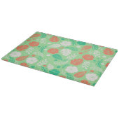 Groen en Oranje Tropisch Vloeiingspatroon Snijplank (Hoek)