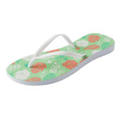 Groen en Oranje Tropisch Vloeiingspatroon Teenslippers (Schuin)
